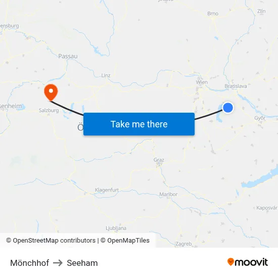 Mönchhof to Seeham map