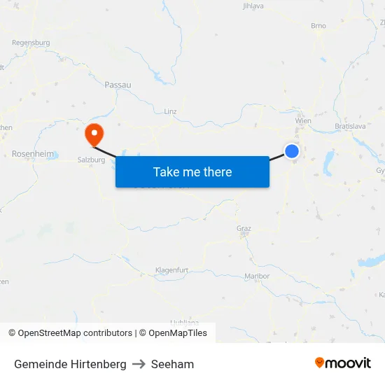 Gemeinde Hirtenberg to Seeham map