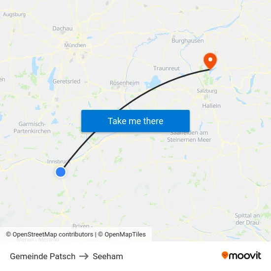 Gemeinde Patsch to Seeham map