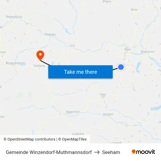 Gemeinde Winzendorf-Muthmannsdorf to Seeham map
