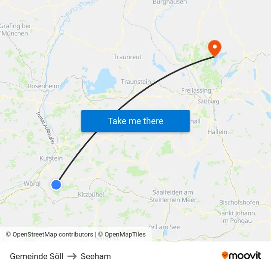 Gemeinde Söll to Seeham map