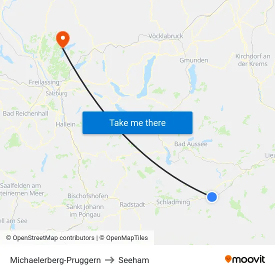 Michaelerberg-Pruggern to Seeham map