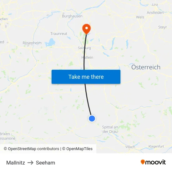 Mallnitz to Seeham map