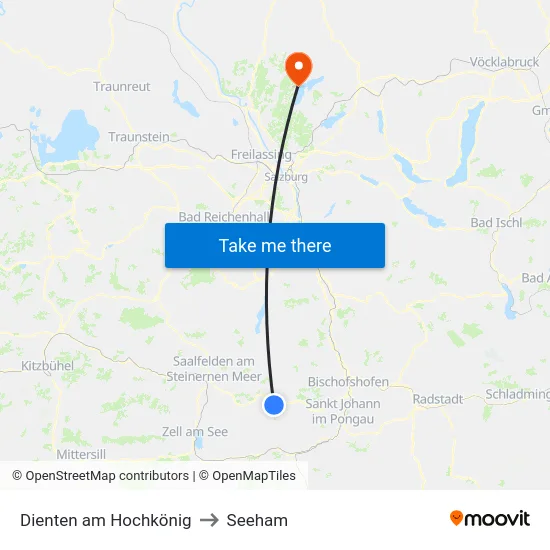 Dienten am Hochkönig to Seeham map