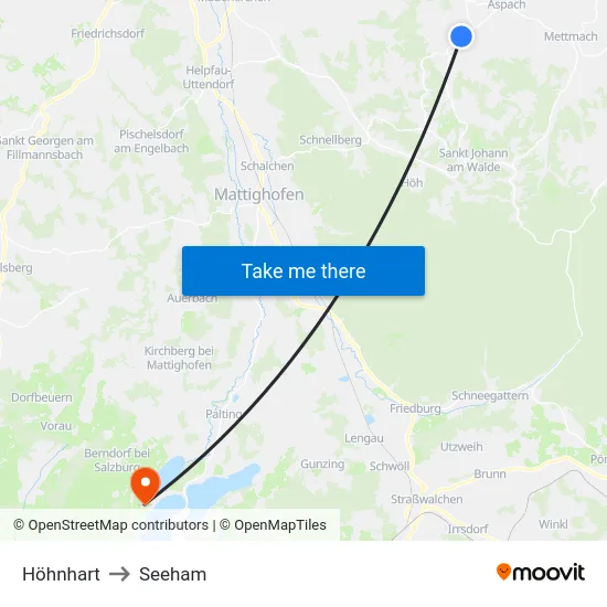 Höhnhart to Seeham map