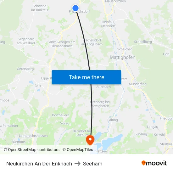 Neukirchen An Der Enknach to Seeham map