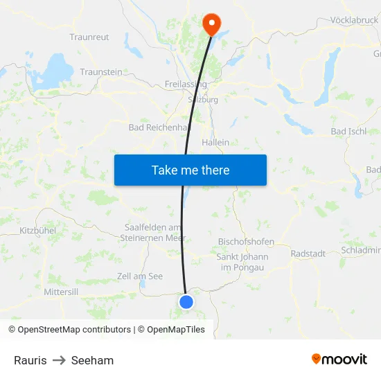 Rauris to Seeham map