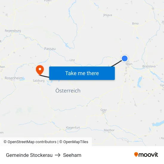 Gemeinde Stockerau to Seeham map