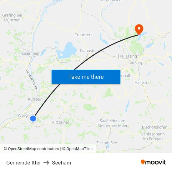 Gemeinde Itter to Seeham map