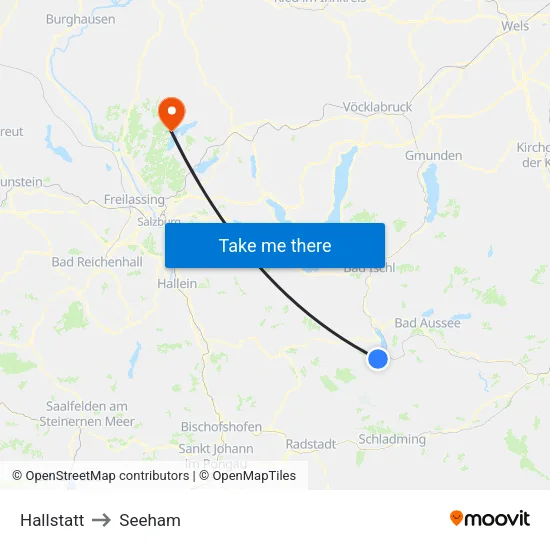 Hallstatt to Seeham map