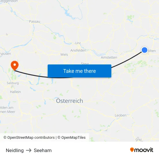 Neidling to Seeham map