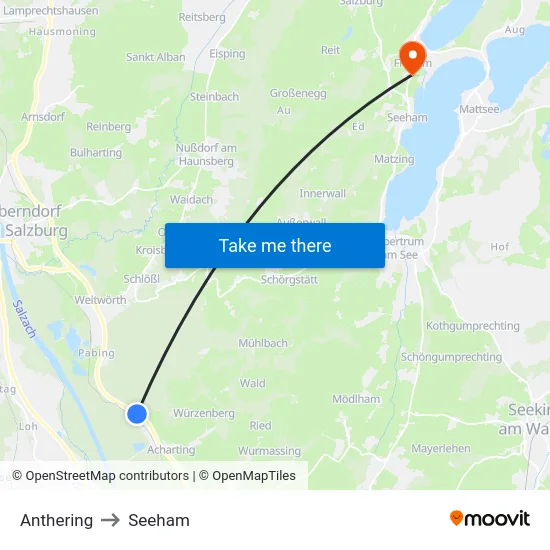 Anthering to Seeham map