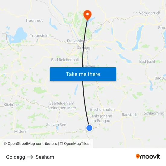 Goldegg to Seeham map