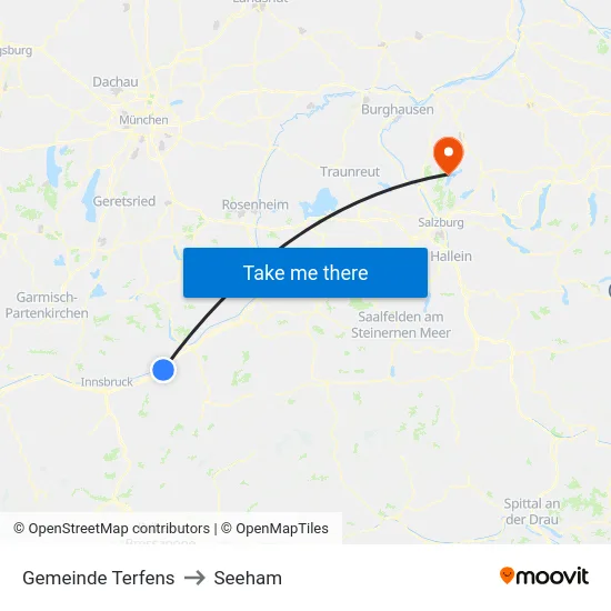 Gemeinde Terfens to Seeham map