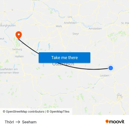 Thörl to Seeham map