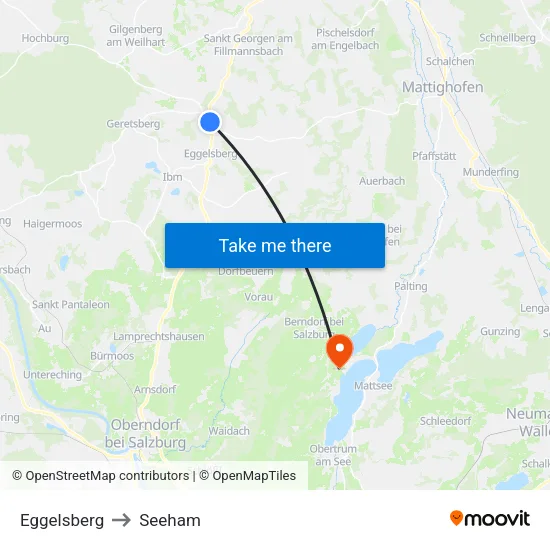 Eggelsberg to Seeham map