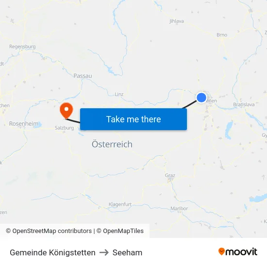 Gemeinde Königstetten to Seeham map
