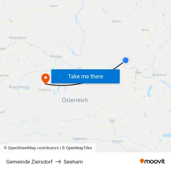 Gemeinde Ziersdorf to Seeham map