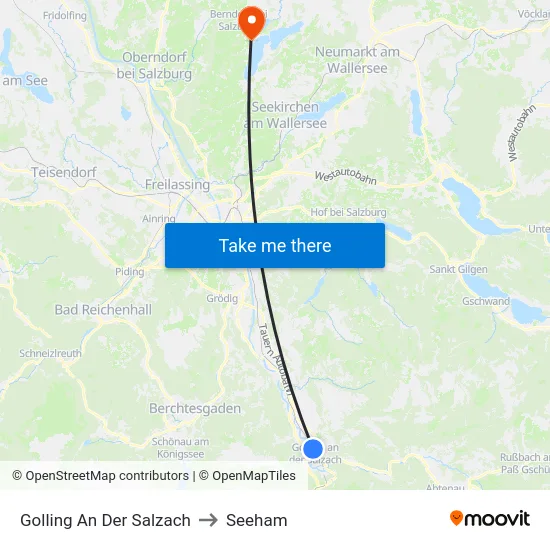 Golling An Der Salzach to Seeham map