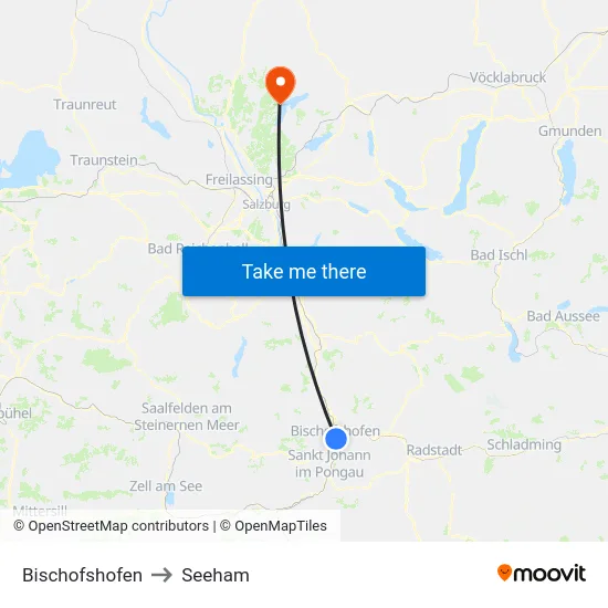 Bischofshofen to Seeham map