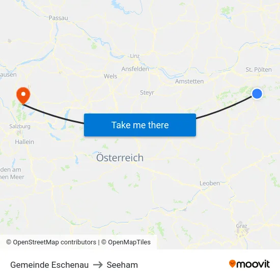 Gemeinde Eschenau to Seeham map