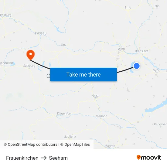 Frauenkirchen to Seeham map