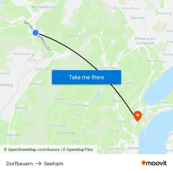 Dorfbeuern to Seeham map