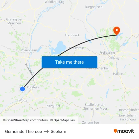 Gemeinde Thiersee to Seeham map