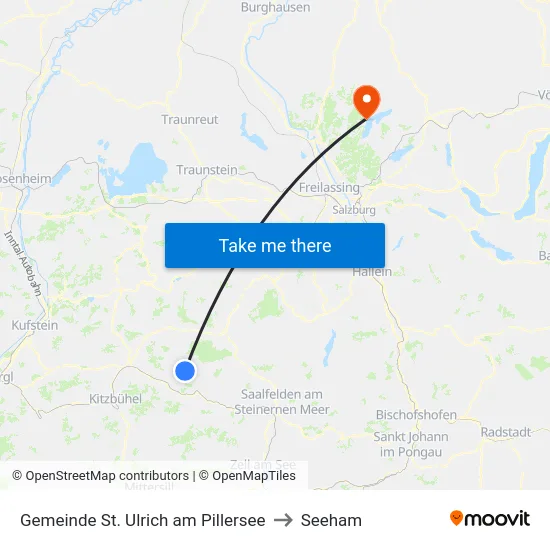 Gemeinde St. Ulrich am Pillersee to Seeham map