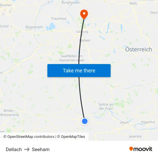 Dellach to Seeham map