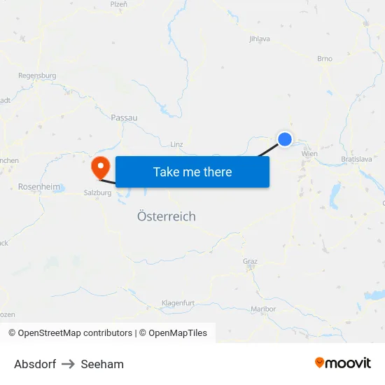 Absdorf to Seeham map