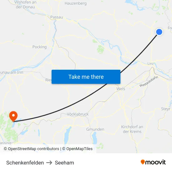 Schenkenfelden to Seeham map