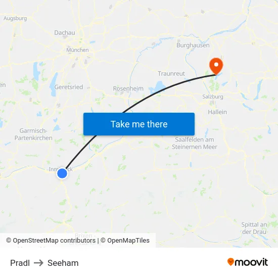 Pradl to Seeham map