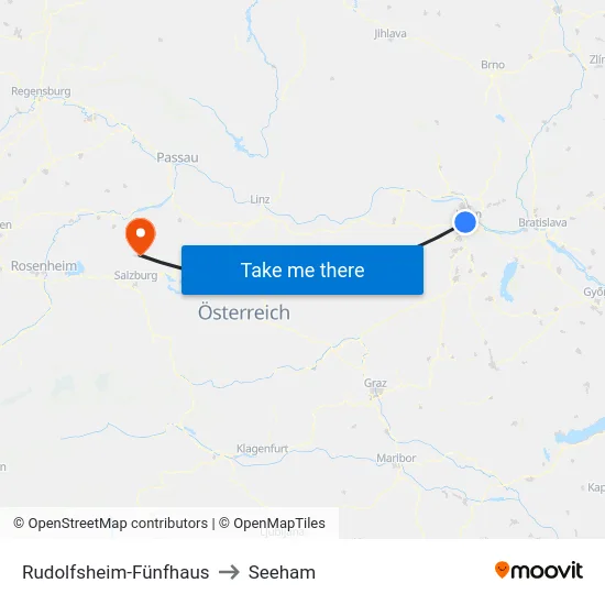 Rudolfsheim-Fünfhaus to Seeham map