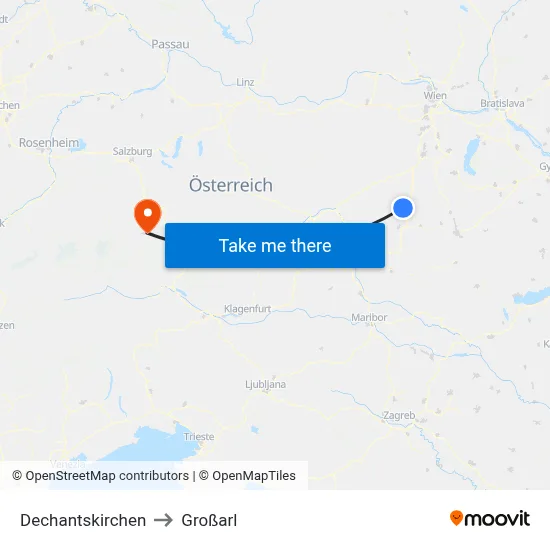 Dechantskirchen to Großarl map