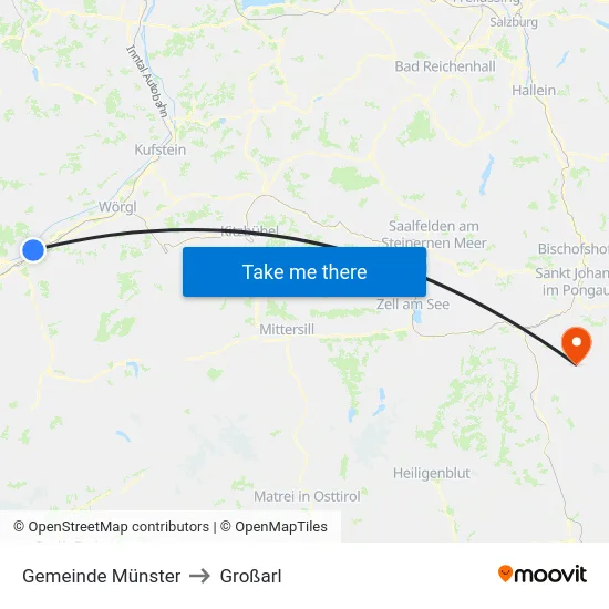 Gemeinde Münster to Großarl map