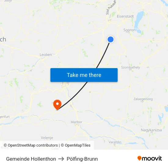 Gemeinde Hollenthon to Pölfing-Brunn map