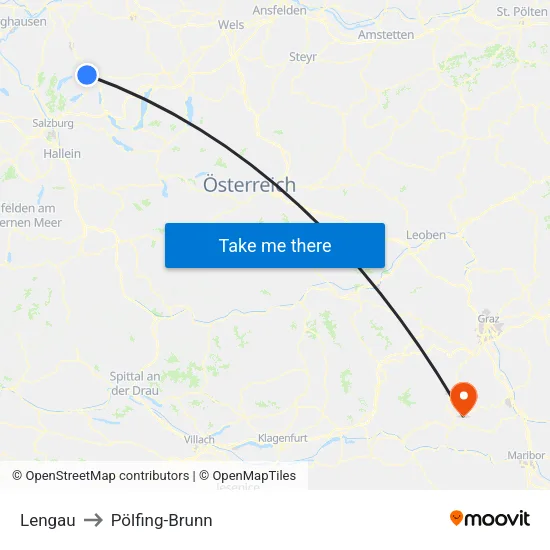 Lengau to Pölfing-Brunn map