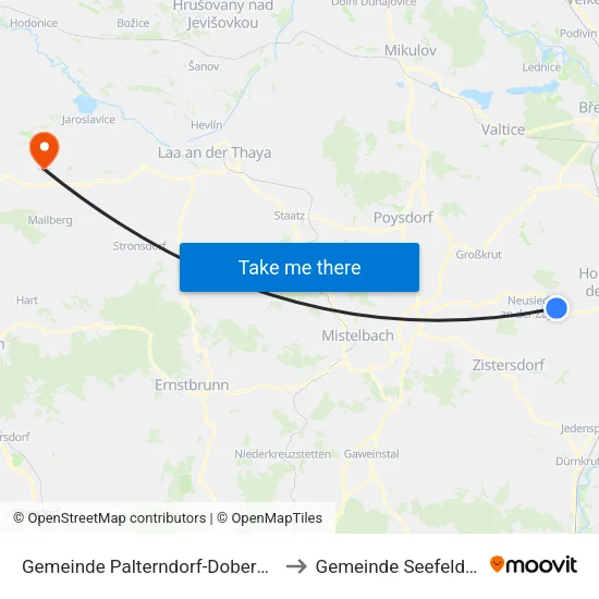 Gemeinde Palterndorf-Dobermannsdorf to Gemeinde Seefeld-Kadolz map