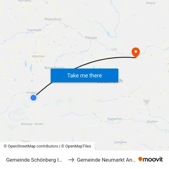 Gemeinde Schönberg Im Stubaital to Gemeinde Neumarkt An Der Ybbs map