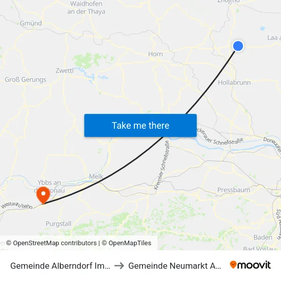 Gemeinde Alberndorf Im Pulkautal to Gemeinde Neumarkt An Der Ybbs map
