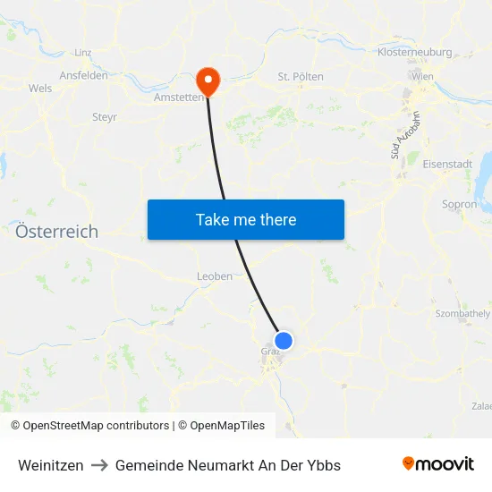 Weinitzen to Gemeinde Neumarkt An Der Ybbs map
