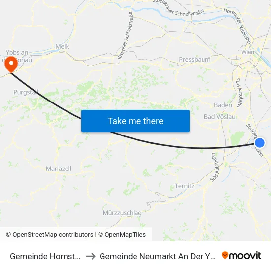 Gemeinde Hornstein to Gemeinde Neumarkt An Der Ybbs map