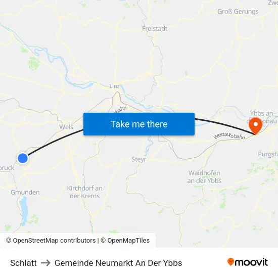 Schlatt to Gemeinde Neumarkt An Der Ybbs map