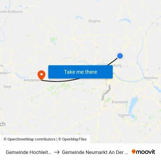 Gemeinde Hochleithen to Gemeinde Neumarkt An Der Ybbs map