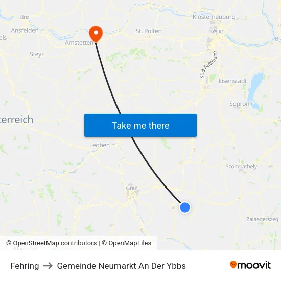 Fehring to Gemeinde Neumarkt An Der Ybbs map