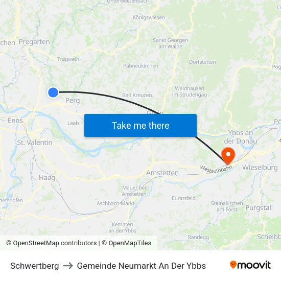 Schwertberg to Gemeinde Neumarkt An Der Ybbs map