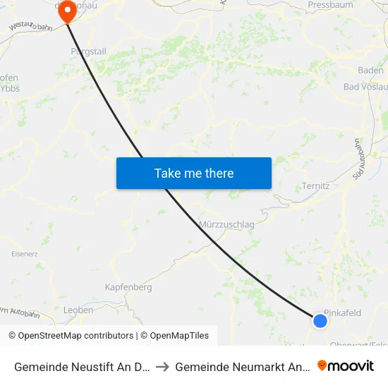 Gemeinde Neustift An Der Lafnitz to Gemeinde Neumarkt An Der Ybbs map