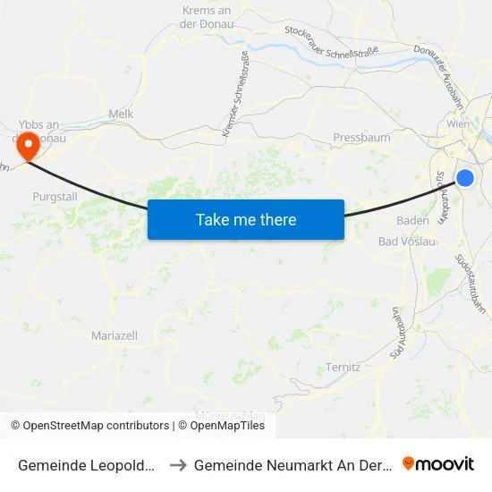 Gemeinde Leopoldsdorf to Gemeinde Neumarkt An Der Ybbs map
