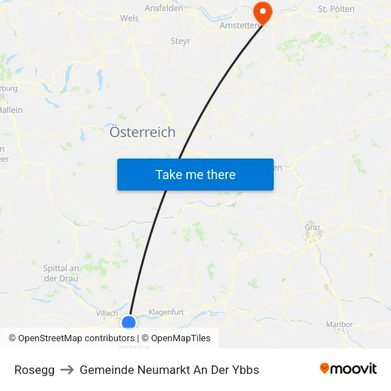 Rosegg to Gemeinde Neumarkt An Der Ybbs map